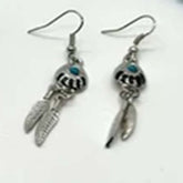 Wholesale Silver Turquoise Color Bear Claw Earrings Hypoallergenic Dangle Earrings